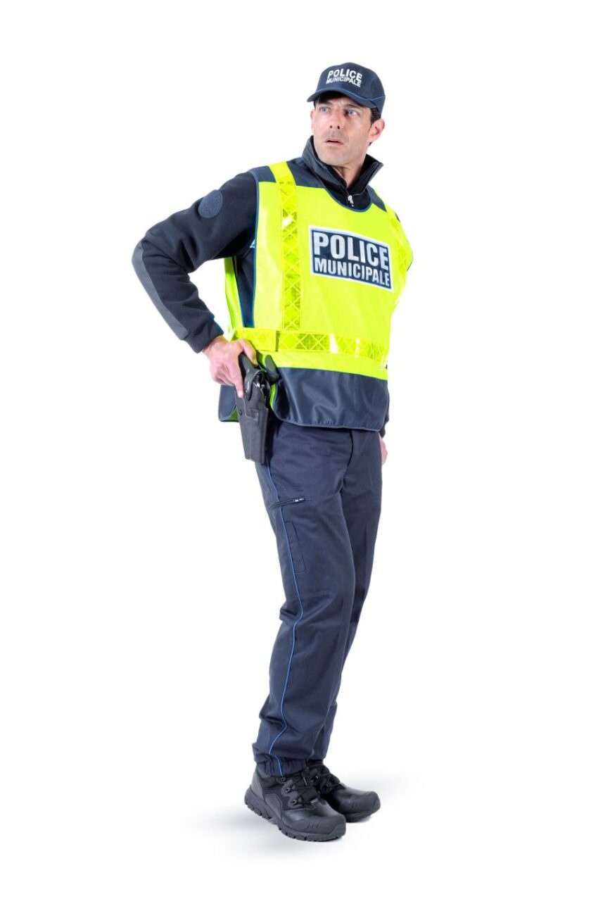Chasuble bicolore haute visibilité Police Municipale - Vue principale