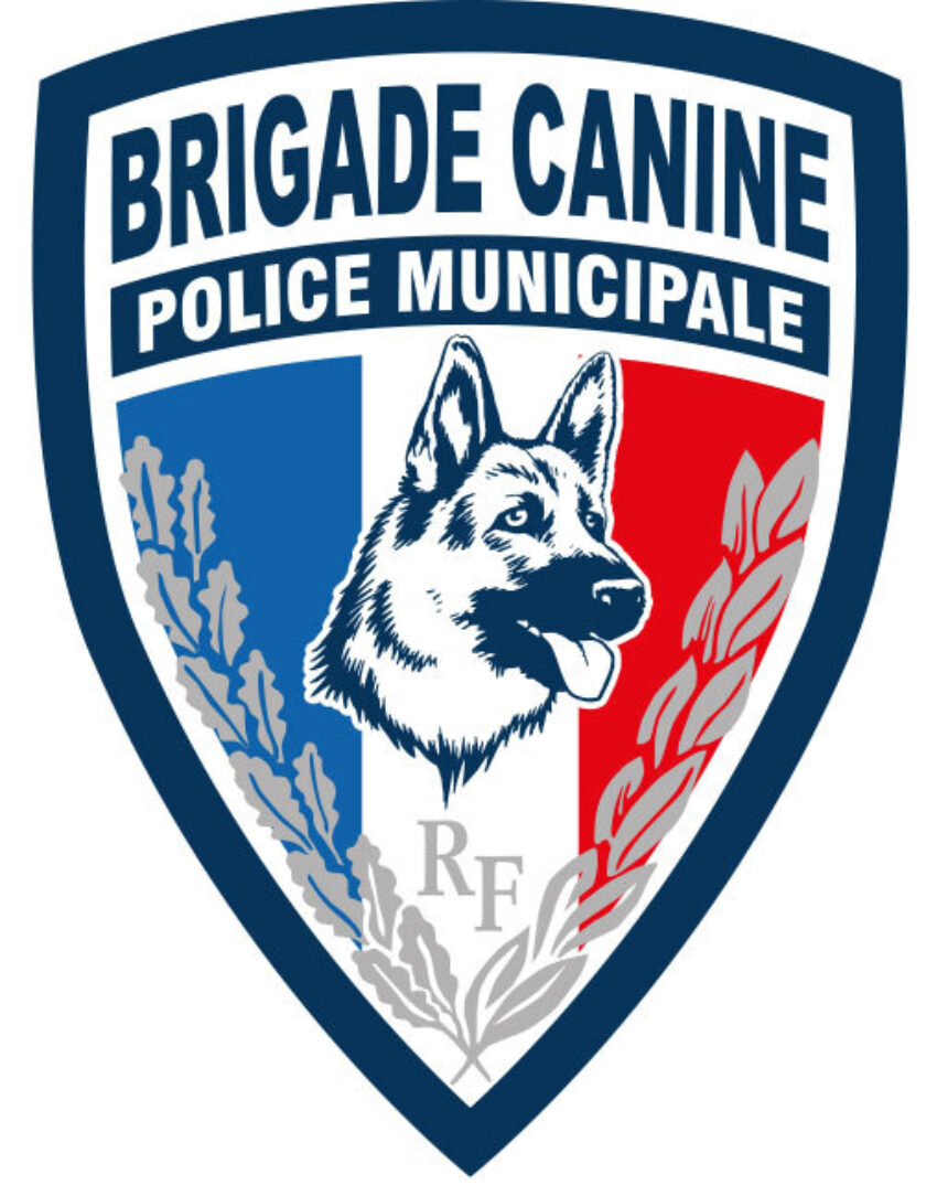 Ecusson plastifie relief brigade canine sur velcro - Vue principale