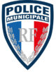 Ecusson plastifie relief Police Municipale RF GM - Vue principale