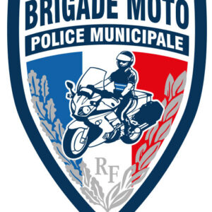 Ecusson plastifie relief brigade moto sur velcro