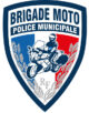 Ecusson plastifie relief brigade moto sur velcro - Vue principale