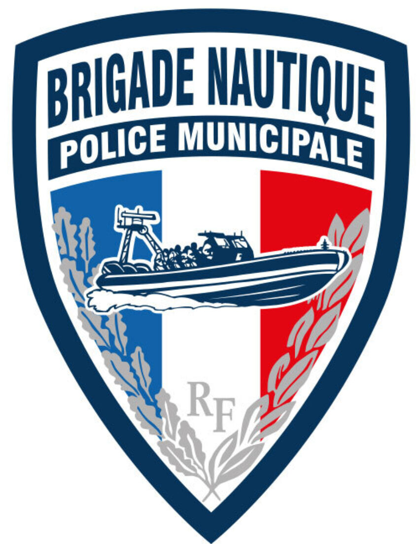 Ecusson plastifie relief brigade nautique sur velcro - Vue principale