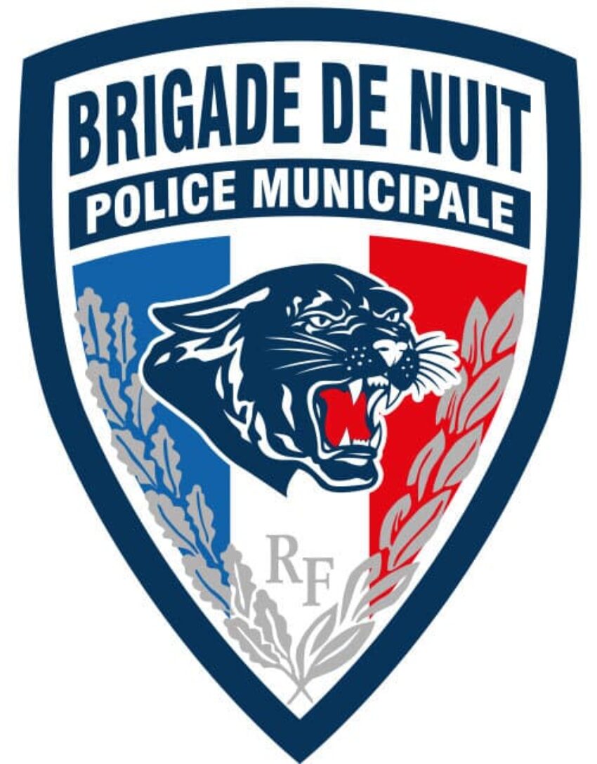 Ecusson plastifie relief brigade nuit sur velcro - Vue principale
