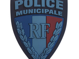 Écusson gomme 3D sur velcro - Police Municipale RF - basse visibilité