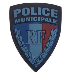 Écusson gomme 3D sur velcro - Police Municipale RF - basse visibilité