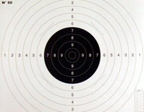Cible papier gravolux Pistolet 25/50 mètres - format 52x52 cm - par 100