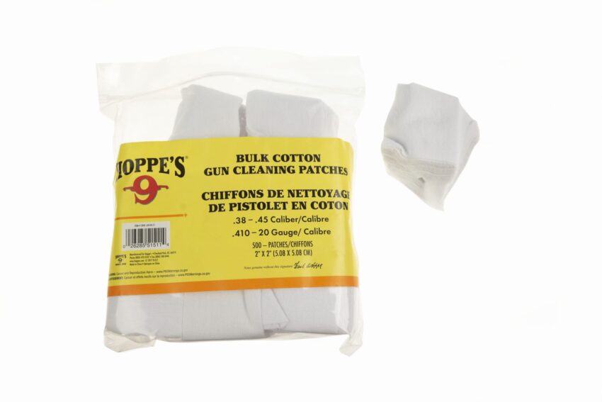 Patch de nettoyage Hoppe’s n°4 – c/.38 a c/.45 et c/.410 a c/20 – 500 pieces - Vue principale