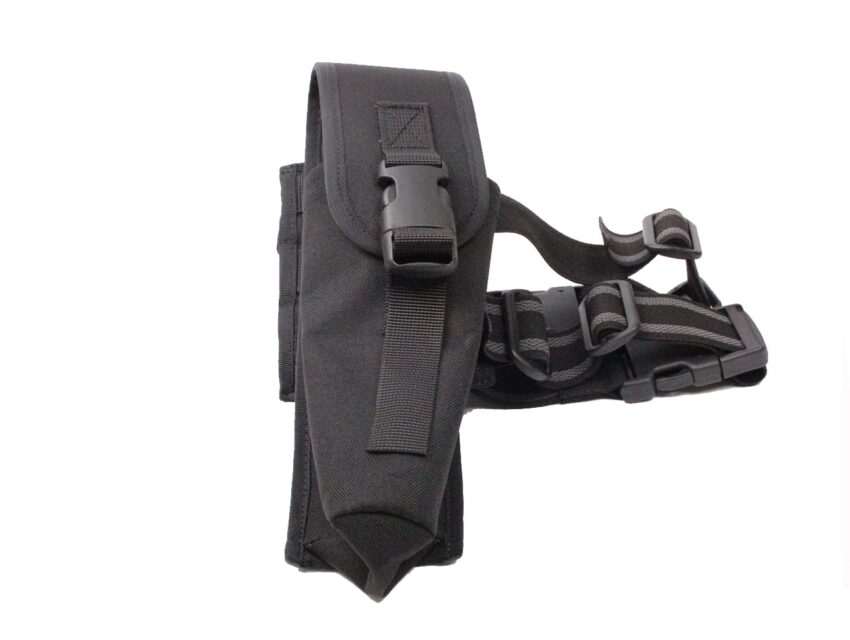 Plateforme de cuisse Noire avec Porte aérosol 500 ml - Vue principale