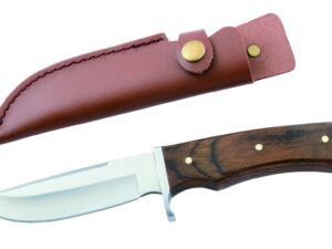 Couteau chasse manche bois lame de 12cm sous blister