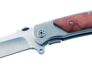 Couteau pliant bois lame 9 cm sous blister
