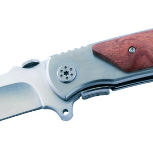 Couteau pliant bois lame 9 cm sous blister