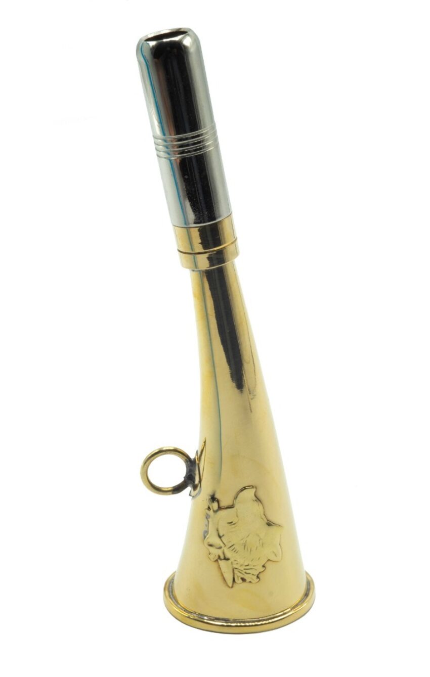 Corne d’appel en laiton Januel avec décor sanglier – 16 cm - Vue principale