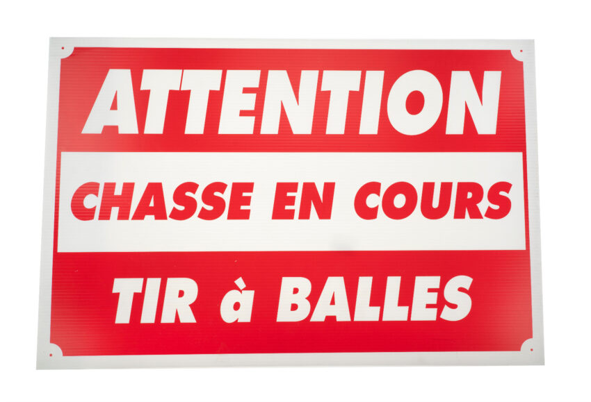 Panneau attention chasse en cours tir à balles 60 x 40 cm akylux - Vue principale