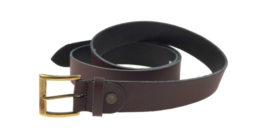 Ceinture en cuir Januel avec écusson sanglier – Marron - Vue principale