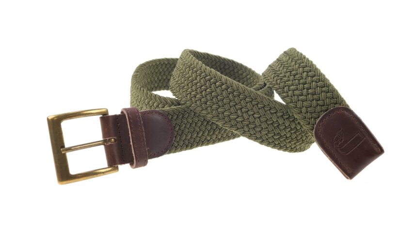 Ceinture en tresse élastique Januel – Vert - Vue principale