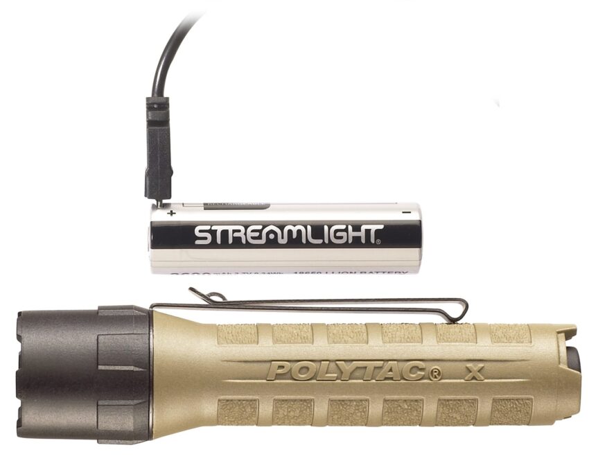 Lampe Streamlight polytac x USB – avec piles Rechargeables/Cordon USB – Coyote - Vue principale
