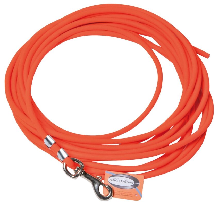 Longe biothane tubulaire Orange long 10 m - Vue principale