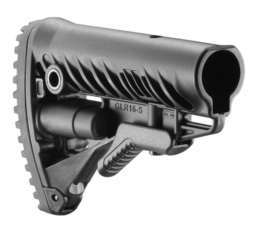 Crosse tactique Désert pour M16/aR15 avec compartiment a piles - Vue principale