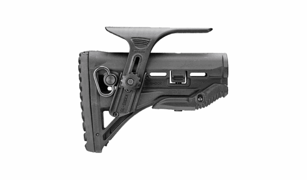 Crosse tactique Noire pour M4/aR15 avec absorbeur de recul et appui joue