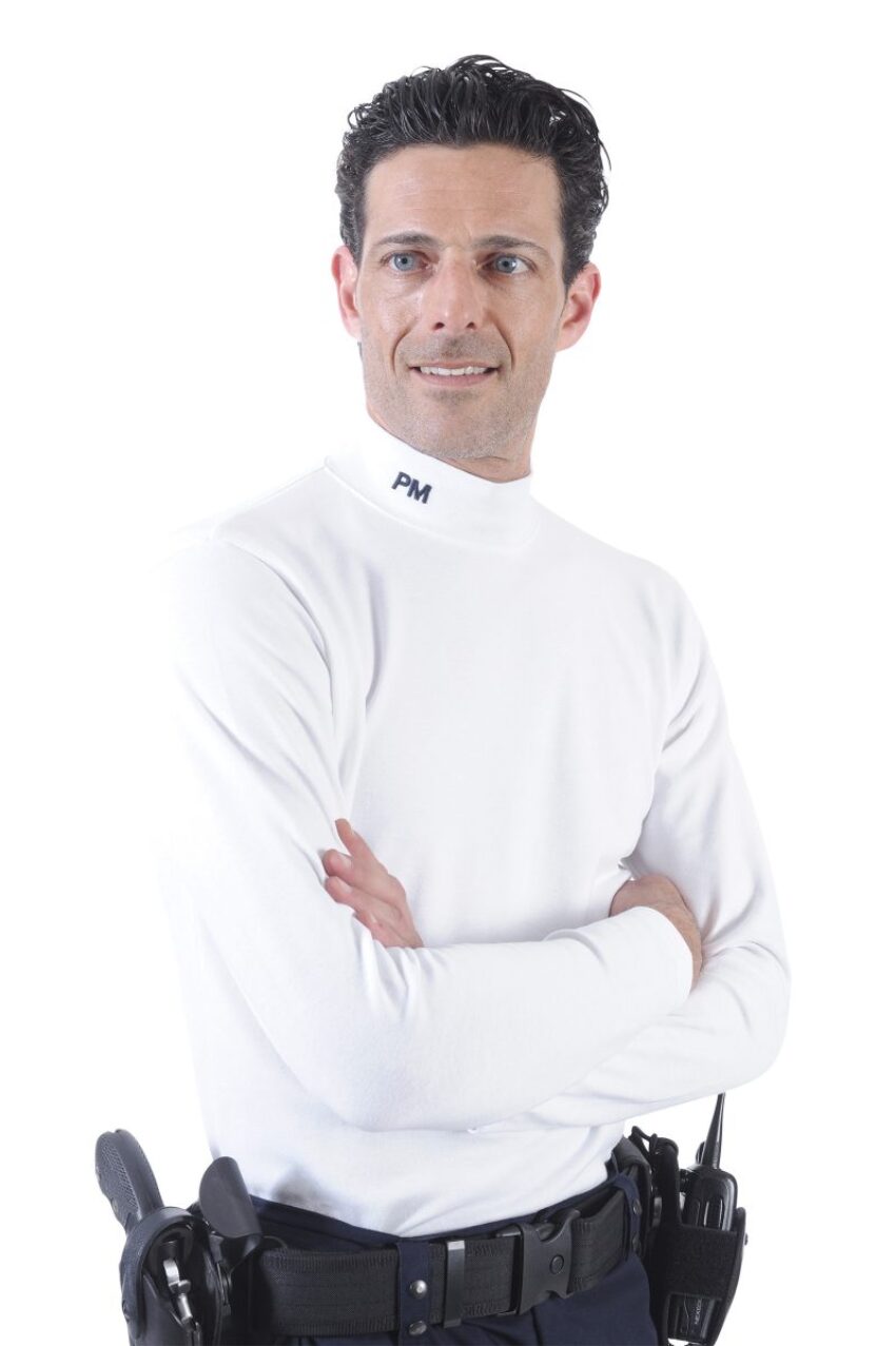 Sous-pull coton/élasthane blanc broderie PM - Vue principale