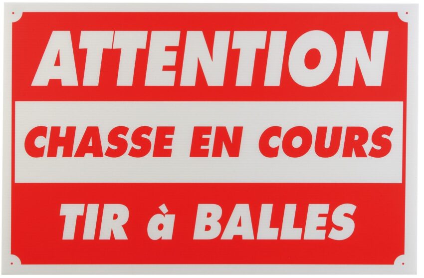 Attention chasse en cours tir a balle dim 60 x 80 cm akylux - Vue principale