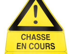 Panneau chasse en cours aky triangulaire 100x70