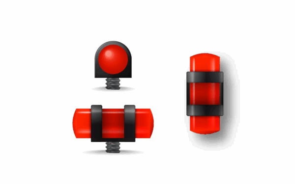 GUIDON FLUO ROUGE AJOURE M2.6 D4 L11 – Image 2