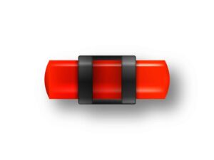 GUIDON FLUO ROUGE AJOURE M2.6 D4 L12.5