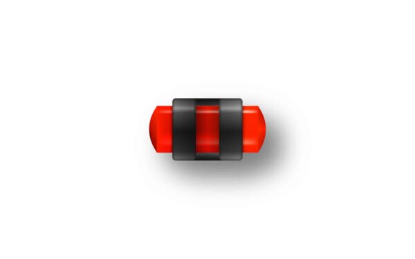 GUIDON FLUO ROUGE AJOURE M2.6 D3 L7.5