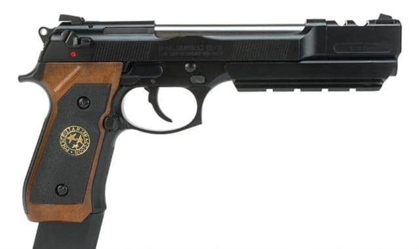 PISTOLET 6MM GAZ BIOHAZARD M92 EXTENDED COMP VERSION SEMI - Vue principale