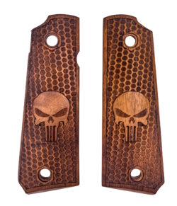 PLAQUETTES BOIS PT1911 NID D'ABEILLE PUNISHER