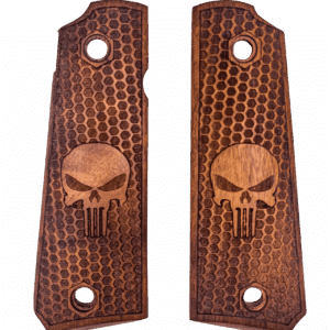 PLAQUETTES BOIS PT1911 NID D'ABEILLE PUNISHER