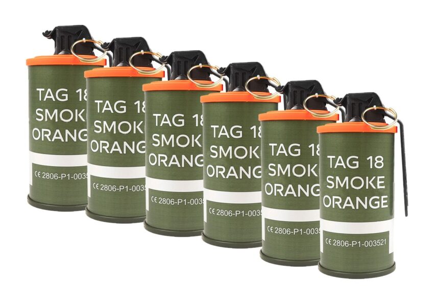 PACK 6 GRENADES TAG 18 FUMI ORANGES - Vue principale