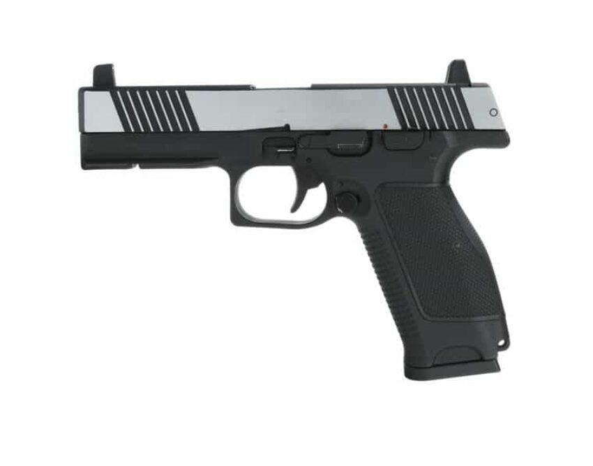 PISTOLET 6MM MKW BLOWBACK METAL NOIR ET CHROME - Vue principale