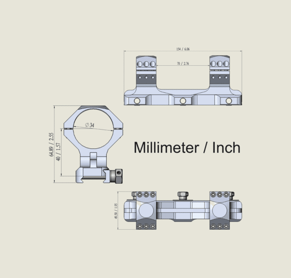 MONTAGE X ACCU PICATINNY 34MM HAUT 20MOA – Image 5