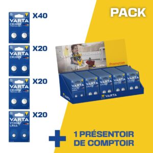 PACK COMPTOIR PILES SPECIALES 100 BLISTERS (CR2032, CR2025, CR2016, V13)
