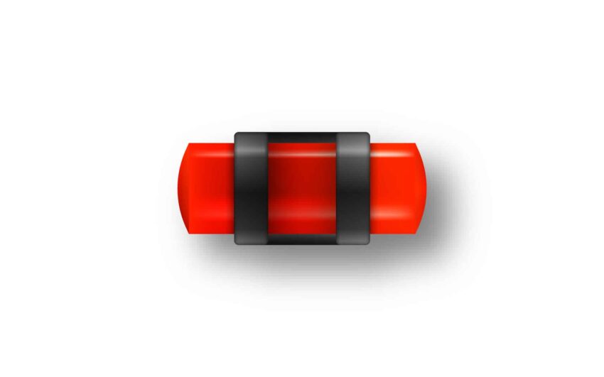 GUIDON FLUO ROUGE AJOURE M2.6 D4 L11 - Vue principale