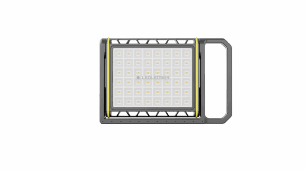 Lampe LED portable rectangulaire sur fond noir