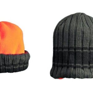 BONNET POLAIRE REVERSIBLE VERT/ORANGE FLUO