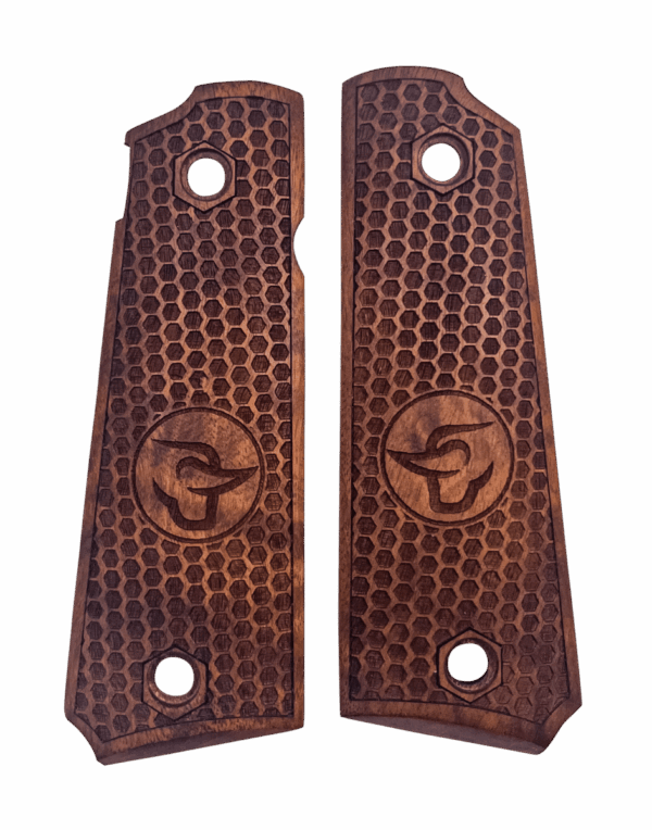 PLAQUETTES BOIS PT1911 NID D'ABEILLE LOGO TAURUS