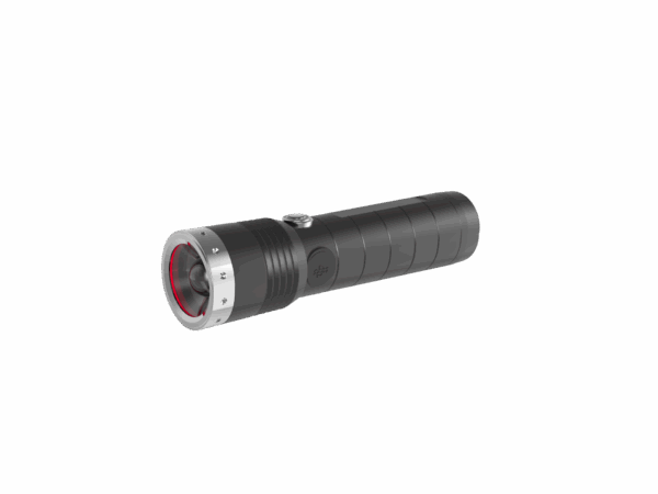 Lampe torche noire en gros plan