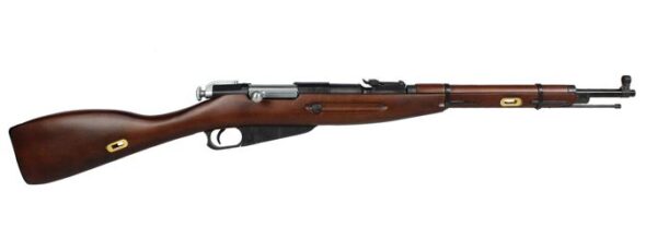 Fusil ancien en bois brun, à verrou.