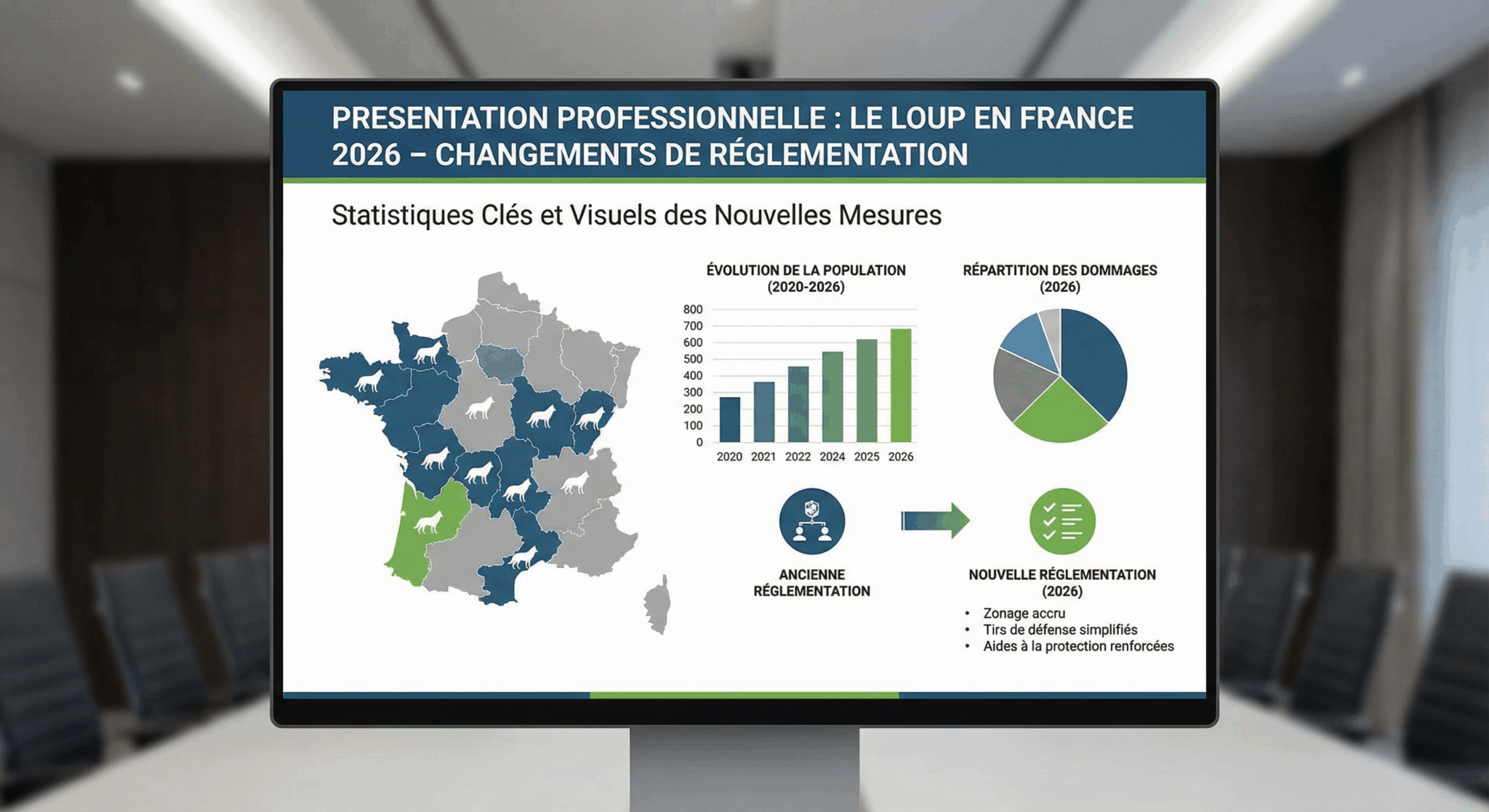 Présentation loup 2026 : statistiques clés 1 082 loups 205 quota 25 millions euros impacts