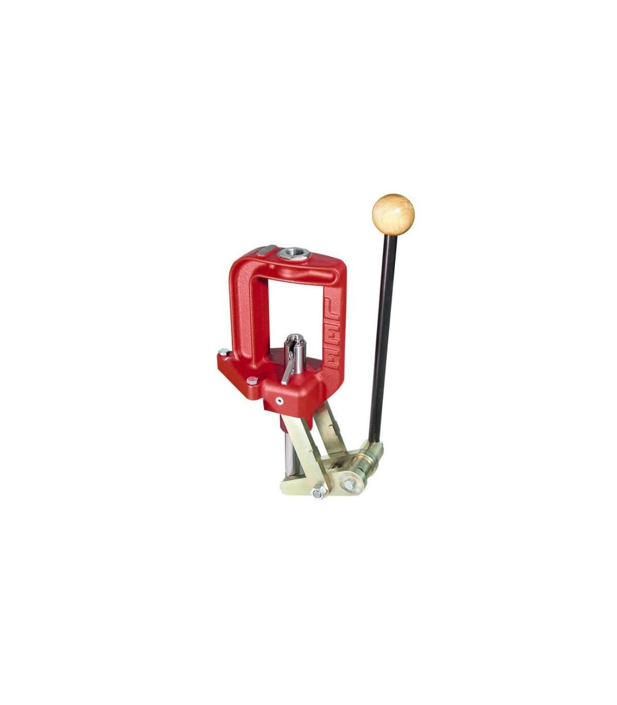 lee classic cast press with wooden handle knob, ideal for single stage cartridge reloading