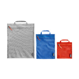 MESH POCKET SET - ENSEMBLE 3 POCHETTES POUR BAGAGE - ROUGE/BLEU /VERT