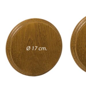 sans marque EA - Ecusson en chêne pour grès et défenses de sanglier - Diam.20 cm - portes fusils, écussons à trophées.
