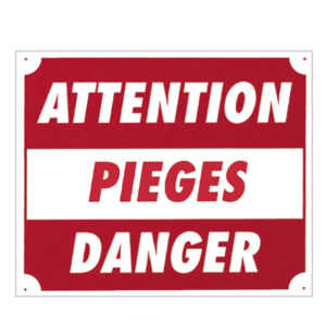 sans marque EA - Panneau ''Attention pièges danger'' 30 x 25 cm - Akilux - aménagement du territoire & agrainoirs