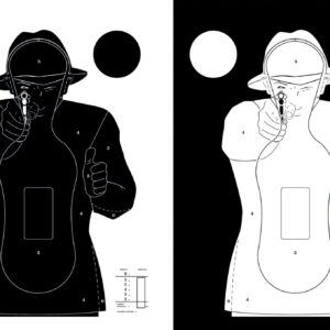 sans marque EA - 100 cibles cartons silhouette Police 51 x 71 cm - Blanche sur fond noir - ciblerie & gongs