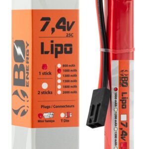 BO MANUFACTURE - 1 stick - 1000mAh 25C - Mini Tamyia - airsoft - batterie & fusibles