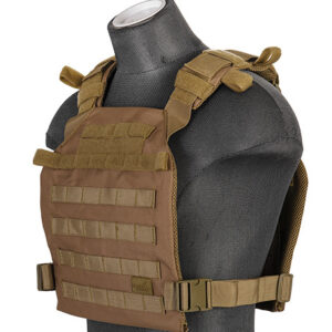 Gilet léger Plate carrier Coyotte Brown 1000D Lancer Tactical - Coyote Brown - airsoft - equipement tactiques